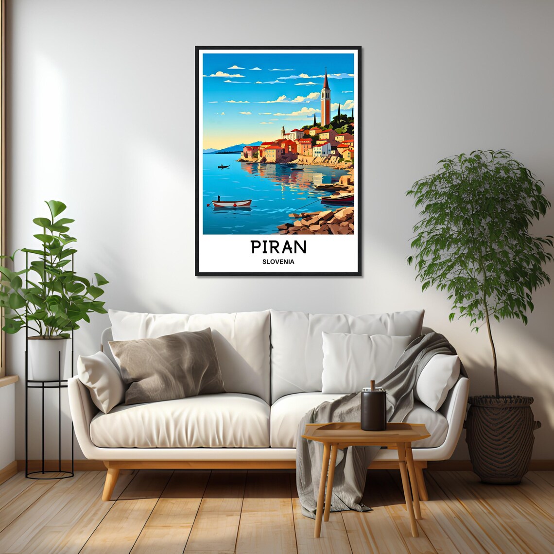 Piran Travel Poster, Slovenian Town Illustration - Image 3
