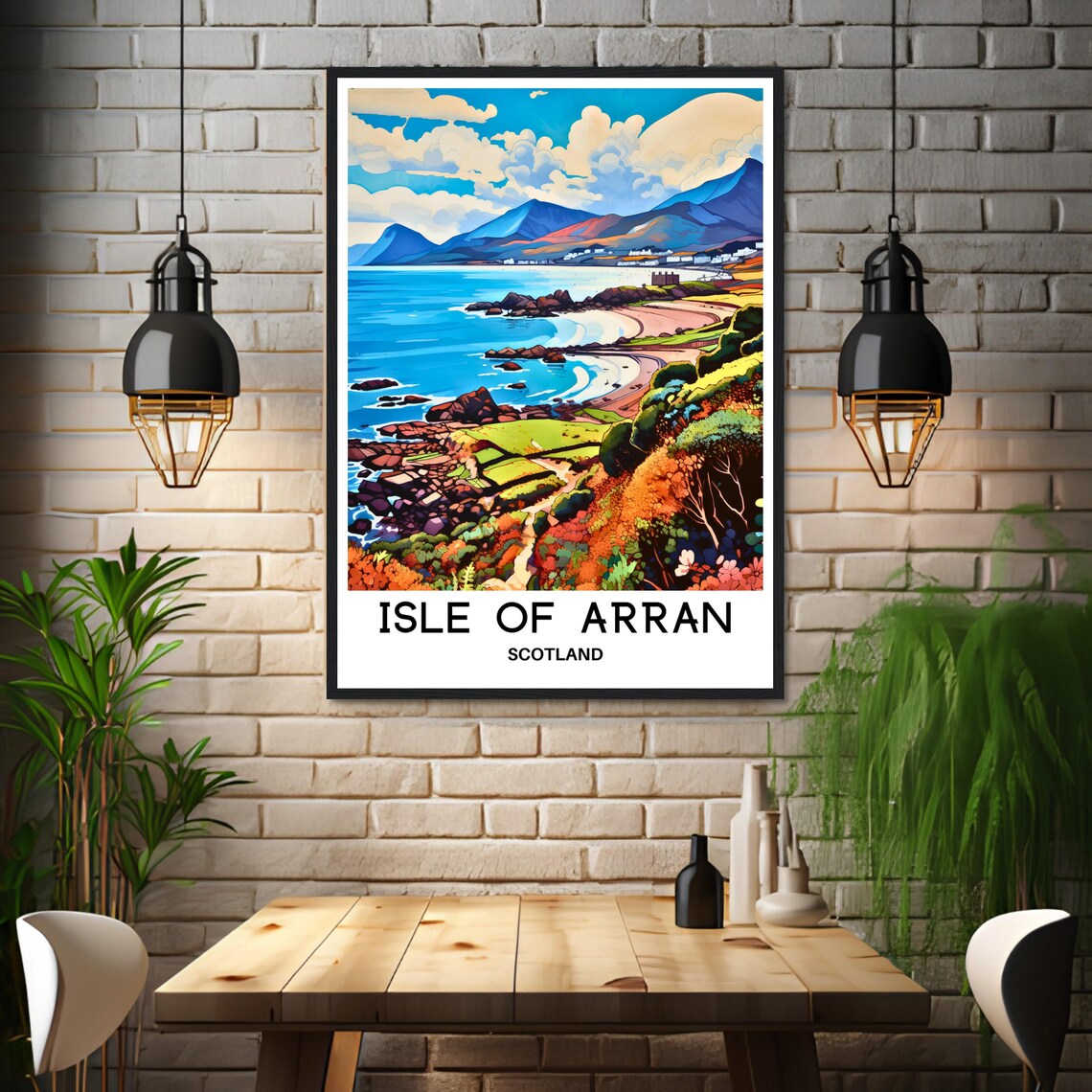 Isle Of Arran Travel Print Isle Of Arran Poster Scottish Art Print Scotland Lover Gift Wall Hanging Home Decor Isle Of Arran Illustration - Image 3