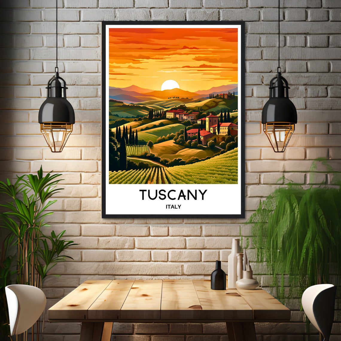 Tuscany Travel Poster Tuscany Travel Print Tuscany Italy Print Tuscany Poster Tuscany Travel Gift Tuscany Lover Gift Tuscany Travel Art - Image 2