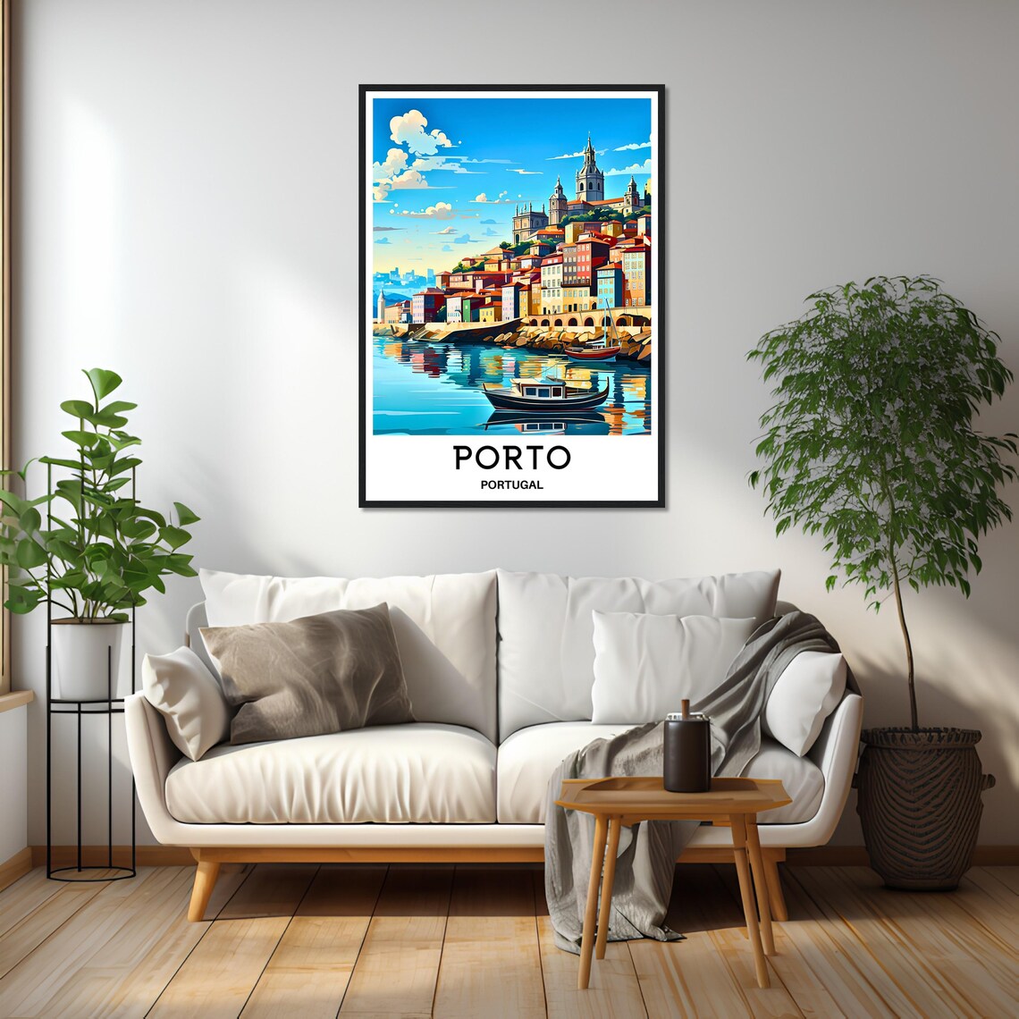 Porto Portugal Colorful Riverside Old Town Harbor Travel Poster - Image 3