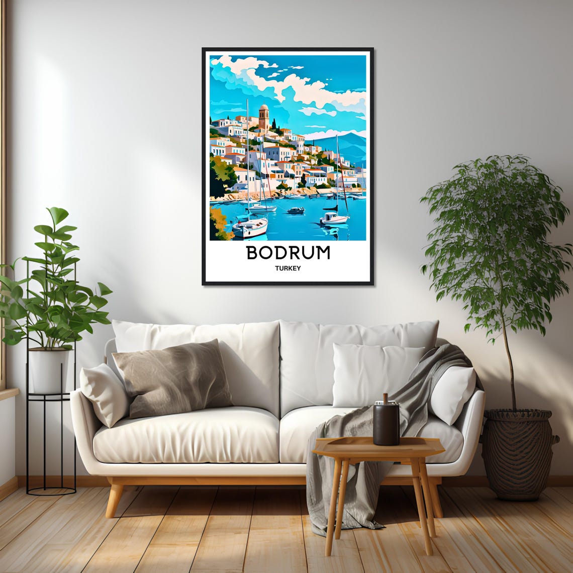 Bodrum Turkey Aegean Sea Harbor Vintage Travel Wall Decor Poster - Image 2