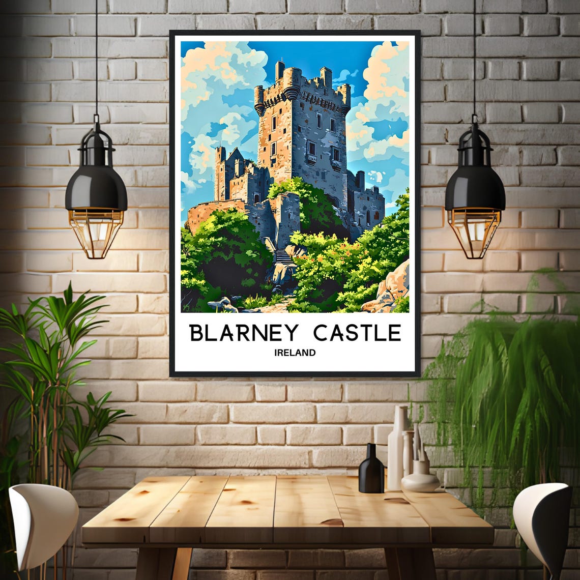 Blarney Castle Ireland Tower Poster with Battlements and Greenery - Image 3