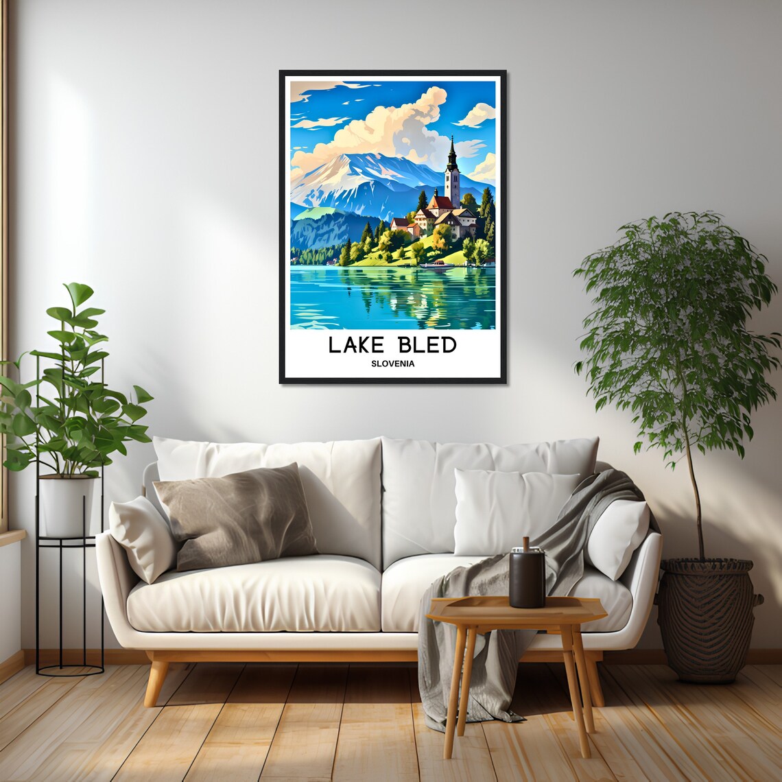 Lake Bled Island Church Julian Alps Slovenia Alpine Travel Poster - Image 2