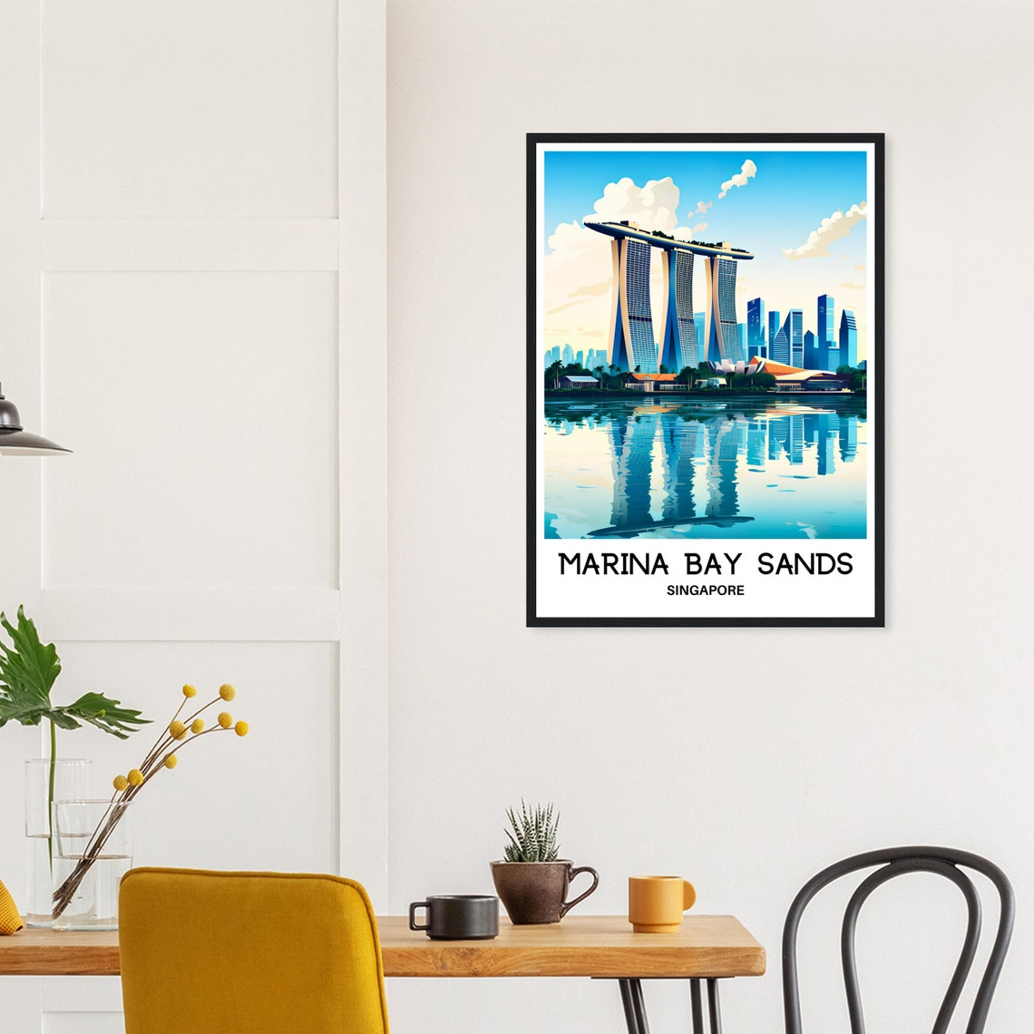 Marina Bay Sands Singapore Mirror Reflection Calm Daytime Poster - Image 2