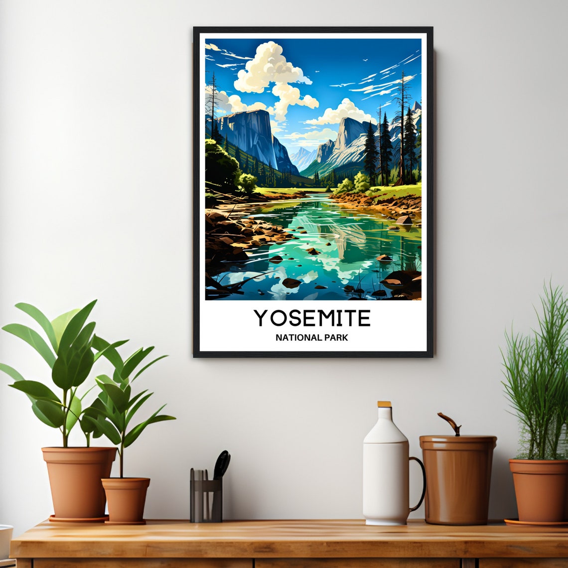 Yosemite Travel Poster Yosemite Travel Print Yosemite Art Print Yosemite Wall Art Yosemite Travel Gift Yosemite National Park Print Art - Image 3