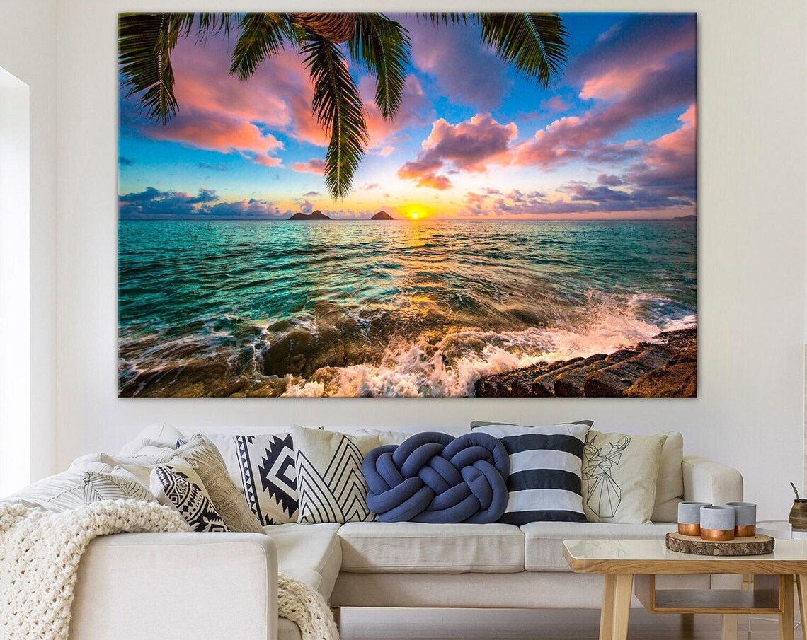 Lanikai Beach Hawaii Tropical Sunset Art Print