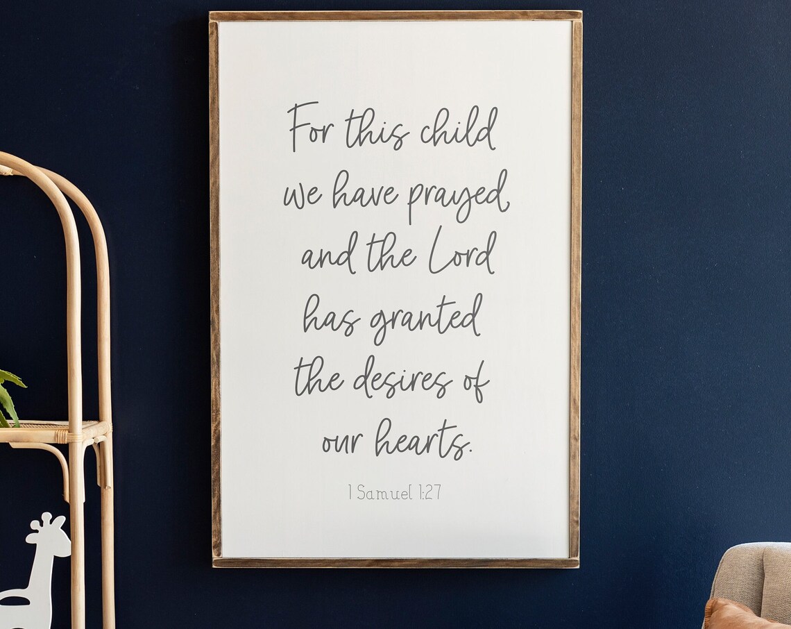 For This Child We Have Prayed Christian Nursery Art