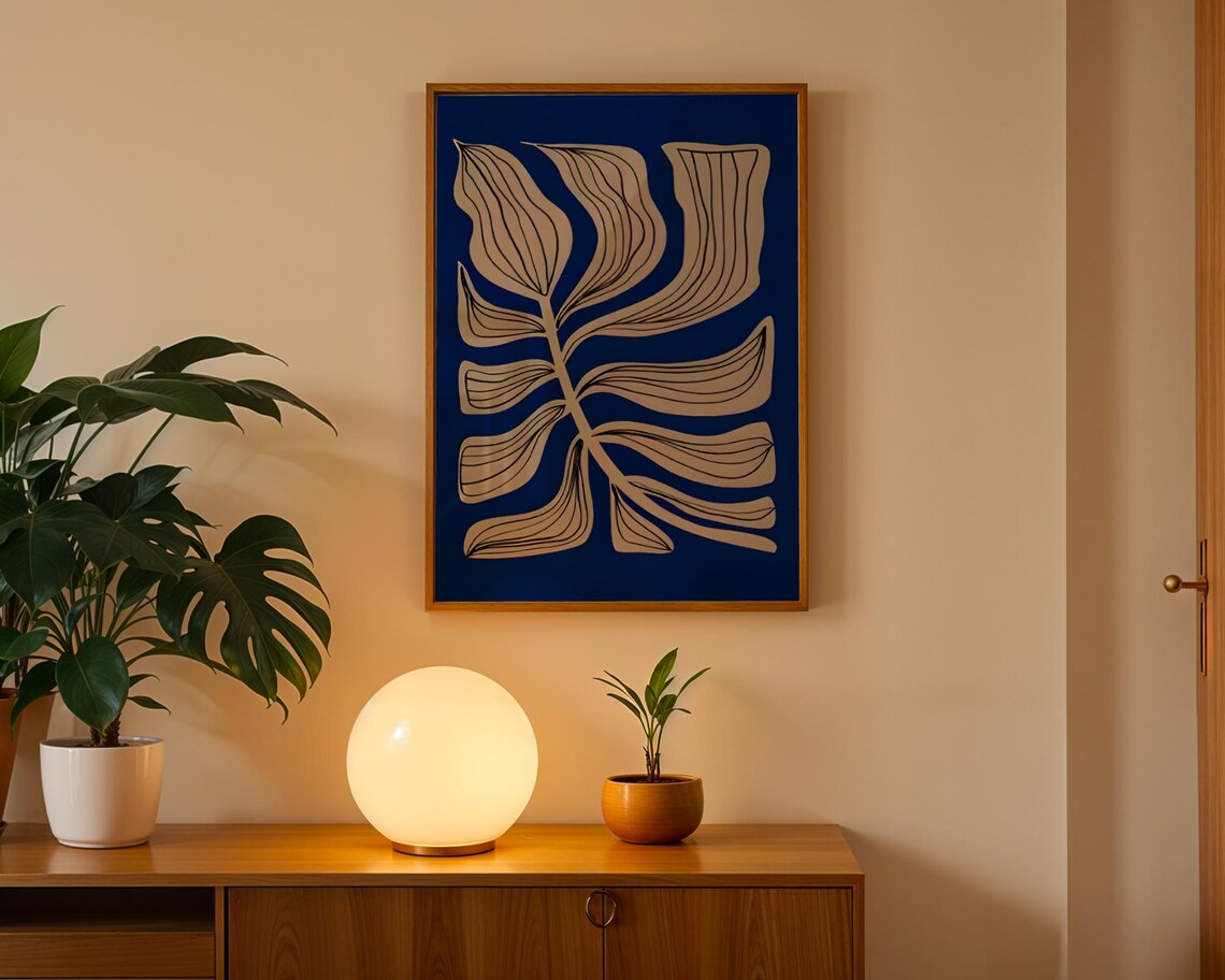 Abstract Botanical Leaf Poster, Minimalist Nature Print