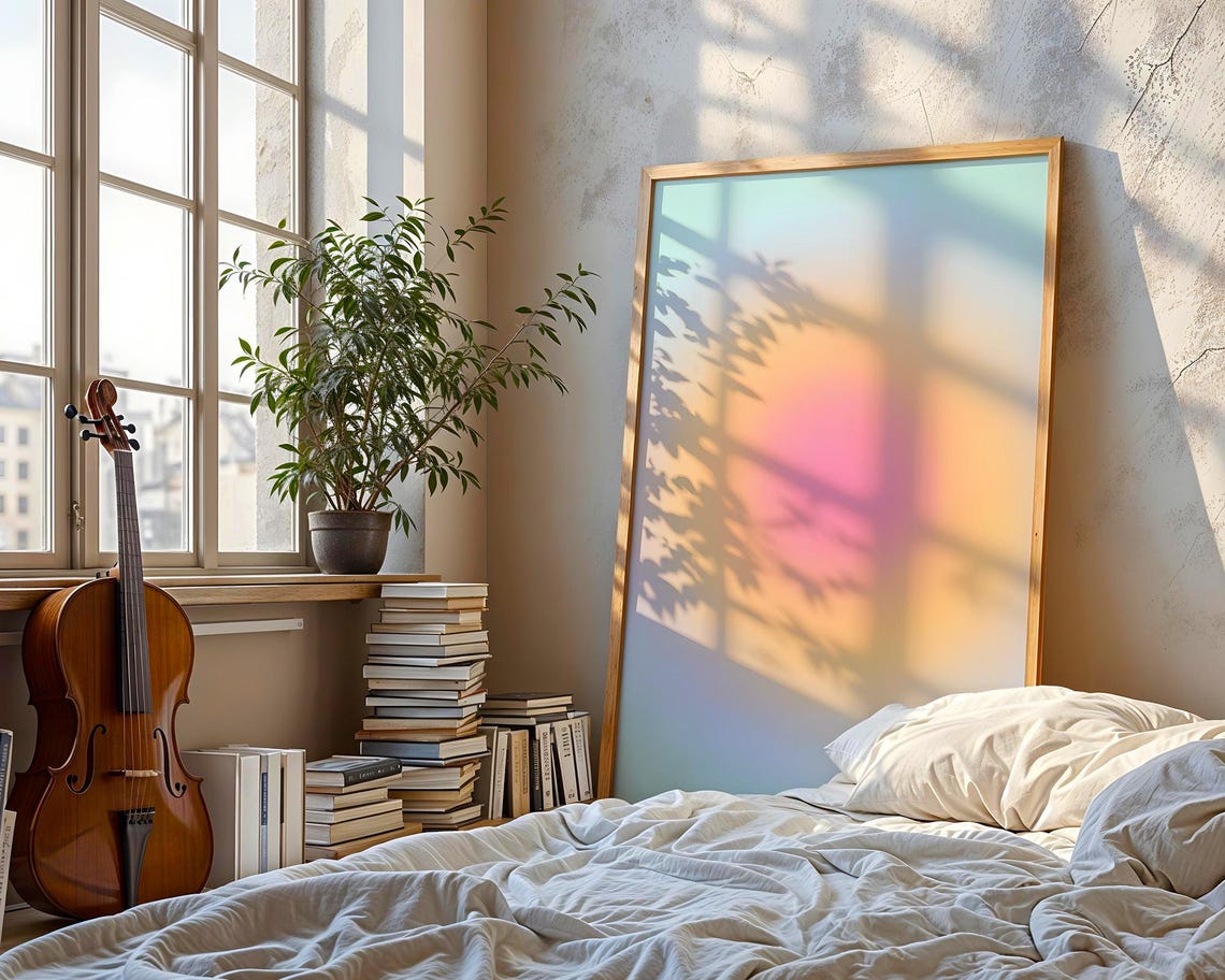 Pastel Aura Gradient Pink Yellow Blue Soft Dreamy Wall Decor Poster
