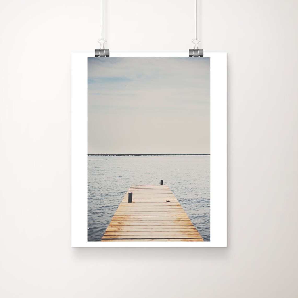 Wooden Dock Over Calm Sea Coastal Bouzigues South France Poster