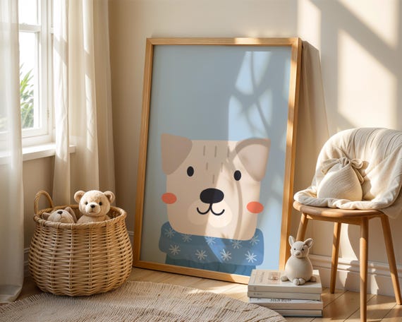 Set Of 6 Dog Wall Art Prints Colorful Nursery Playroom Decor Funky Portraitsdigital Gift For Loversgolden Retriever