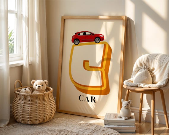 Cheerful Alphabet C Poster For Kids Spaces Playful Nursery And Classroom Decor Letter Playroom Art Print Childrens Room