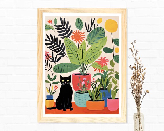 Happy Cat In House Plants Matisse Painting