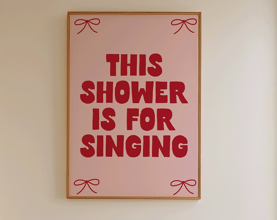 This Shower Is For Singing Retro Bathroom Art Print