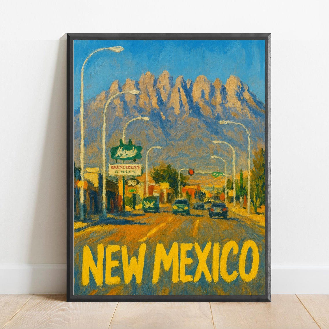 New Mexico Poster Impressionist Travel Art Print Modern Wall Decor Bold Textured Brushstrokes