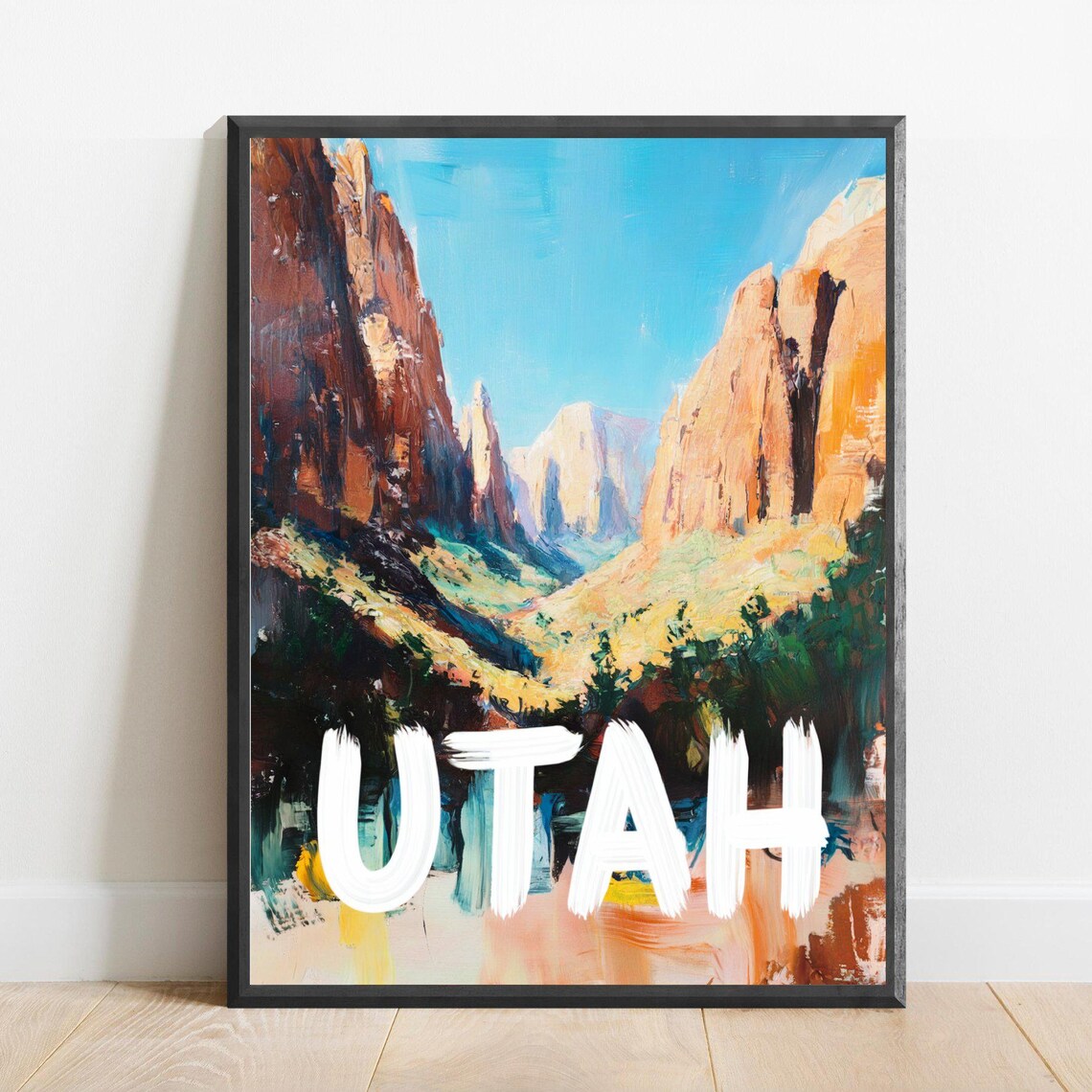 Utah Red Rock Desert Canyon Abstract Landscape Travel Poster