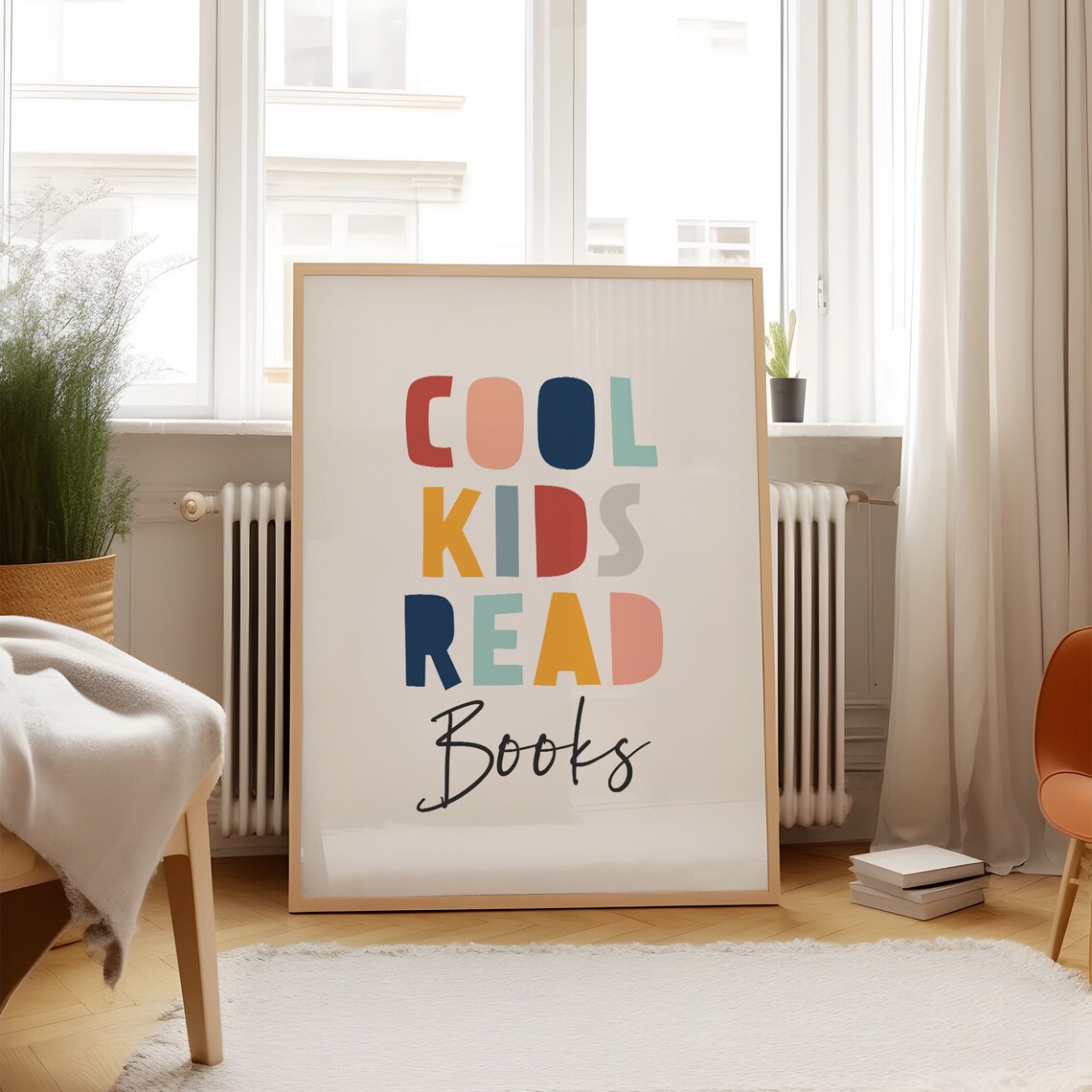 Cool Kids Read Books Art Print, Reading Corner Sign - Image 3