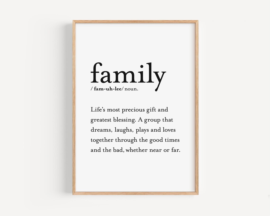 Family Definition Noun Meaning Dictionary Style Quote Poster