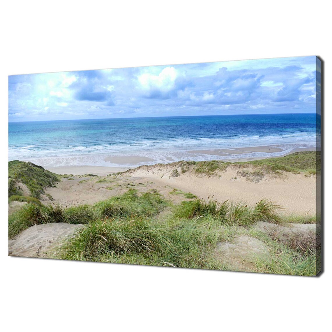Sand Dunes Ocean Beach Seascape, Modern Art Print