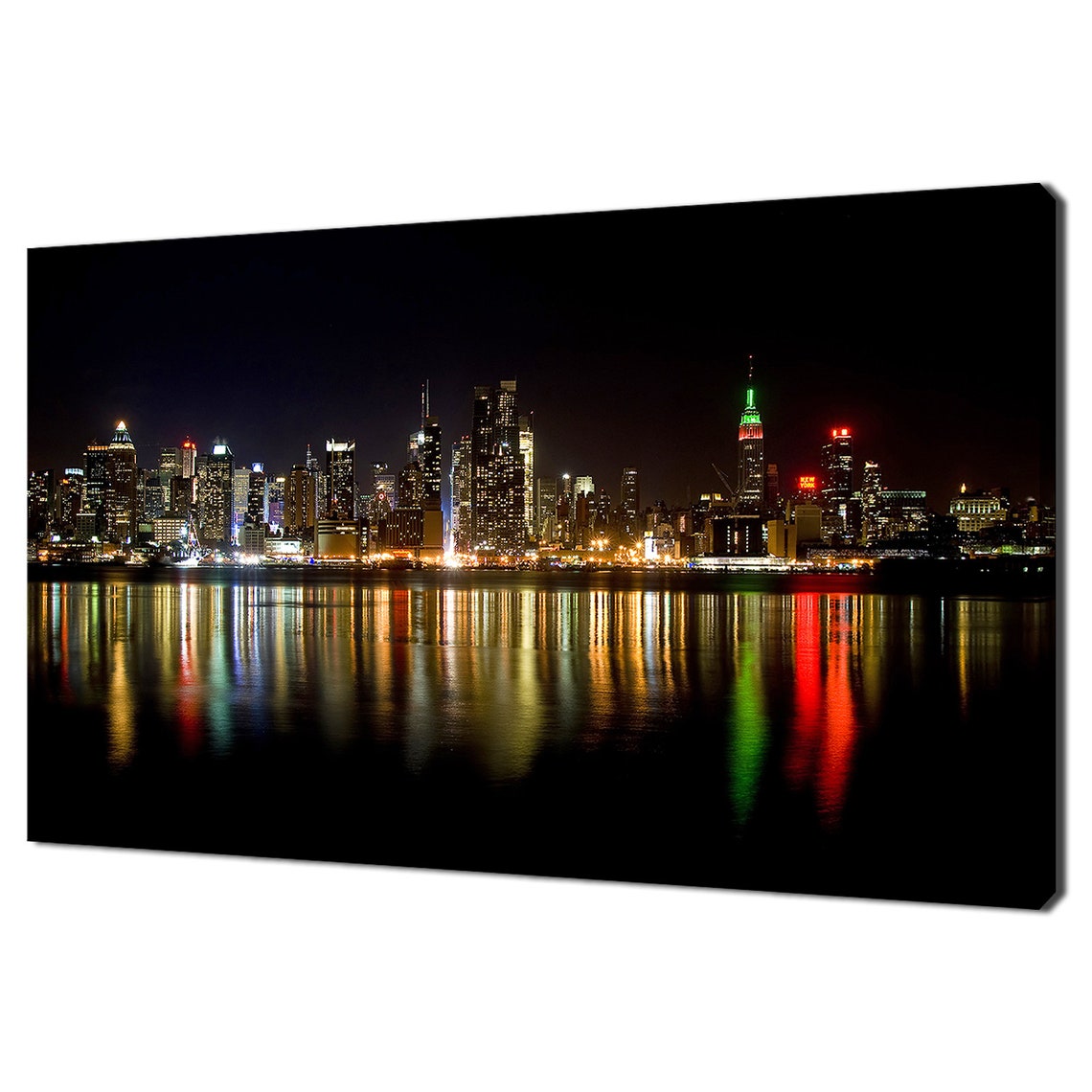 New York City Skyline Night Lights Manhattan Cityscape Poster