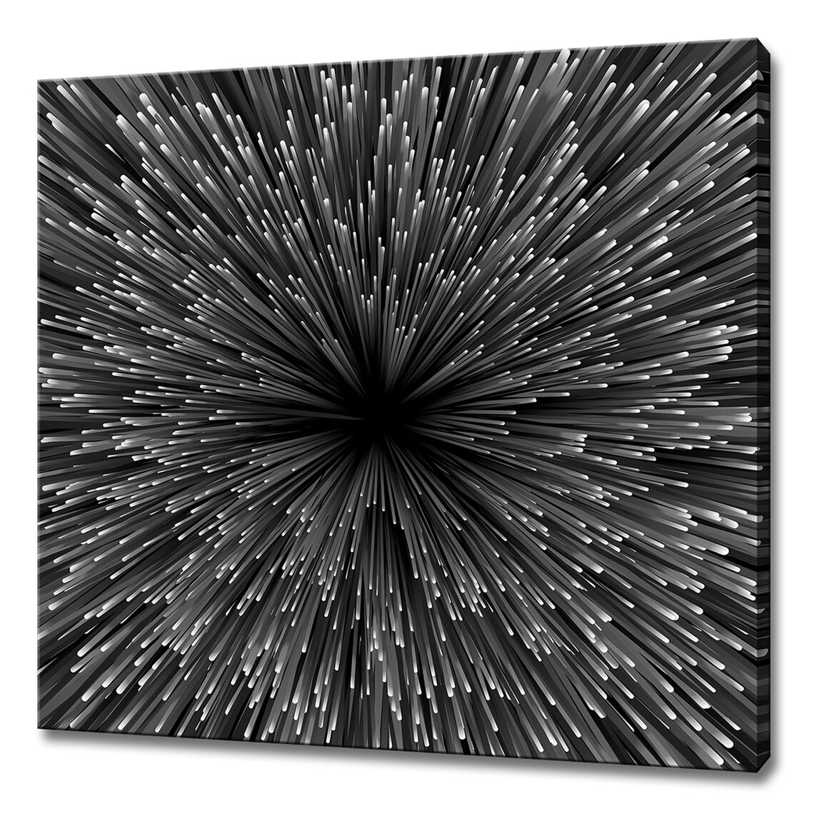 Black And White Abstract Radial Burst Optical Illusion Art Poster
