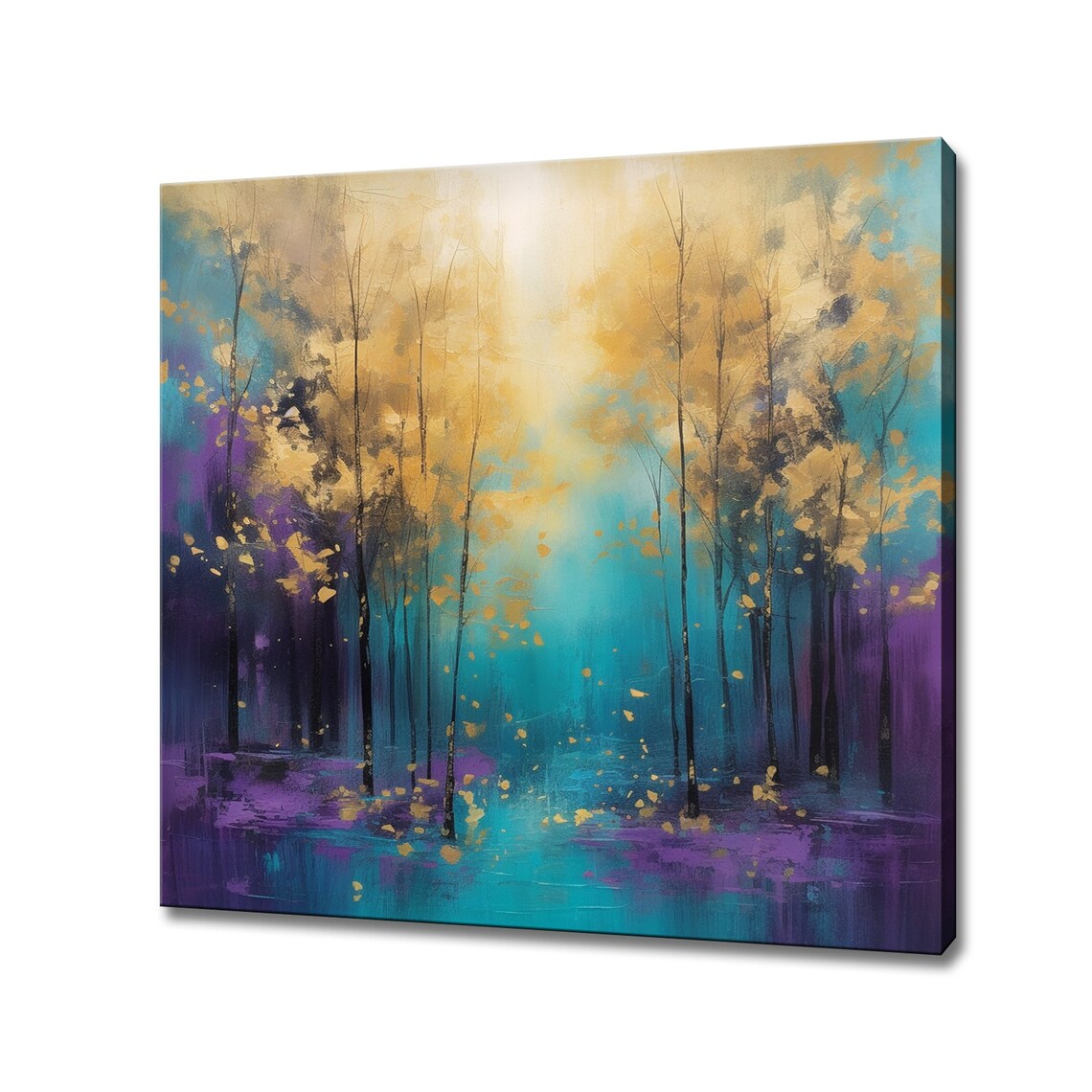 Abstract Landscape Trees, Painting Style Art Print