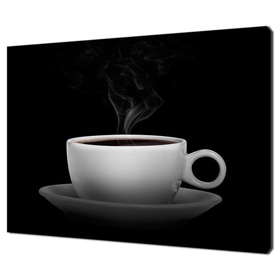 Hot Coffee In The White Cup Modern Kitchen Design Home Decor Print Wall Art Wall Hanging