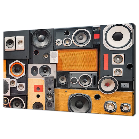 Retro Vintage Music Speakers Modern Art Print