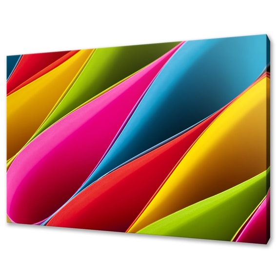Colourful Rainbow Paper Cards Abstract Modern Design Home Decor Print Wall Art Picture