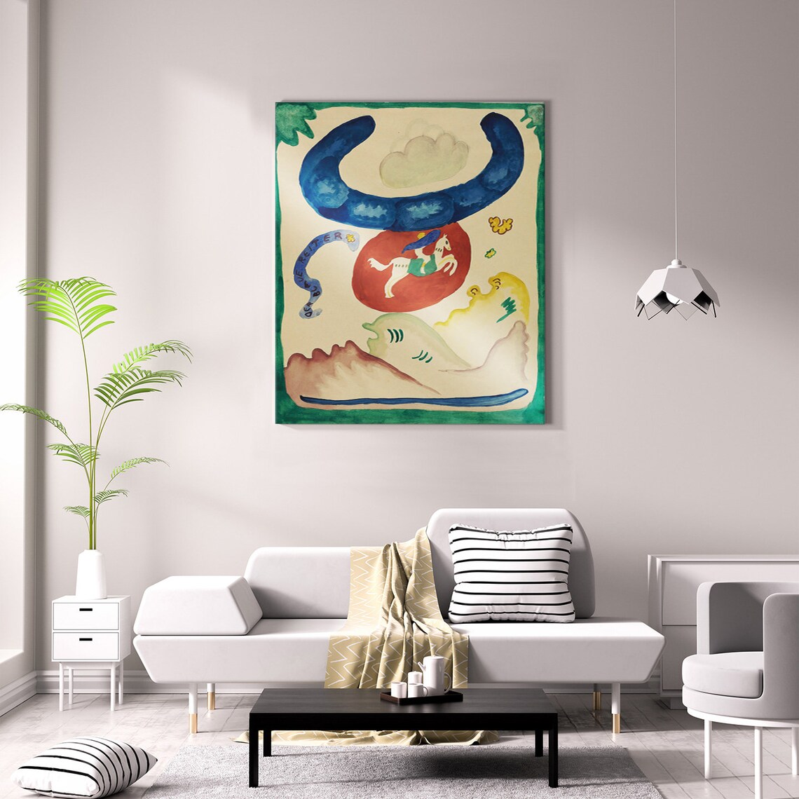 Kandinsky Blue Rider VIII 1911 Horse Rider Watercolor Expressionist Art - Image 2