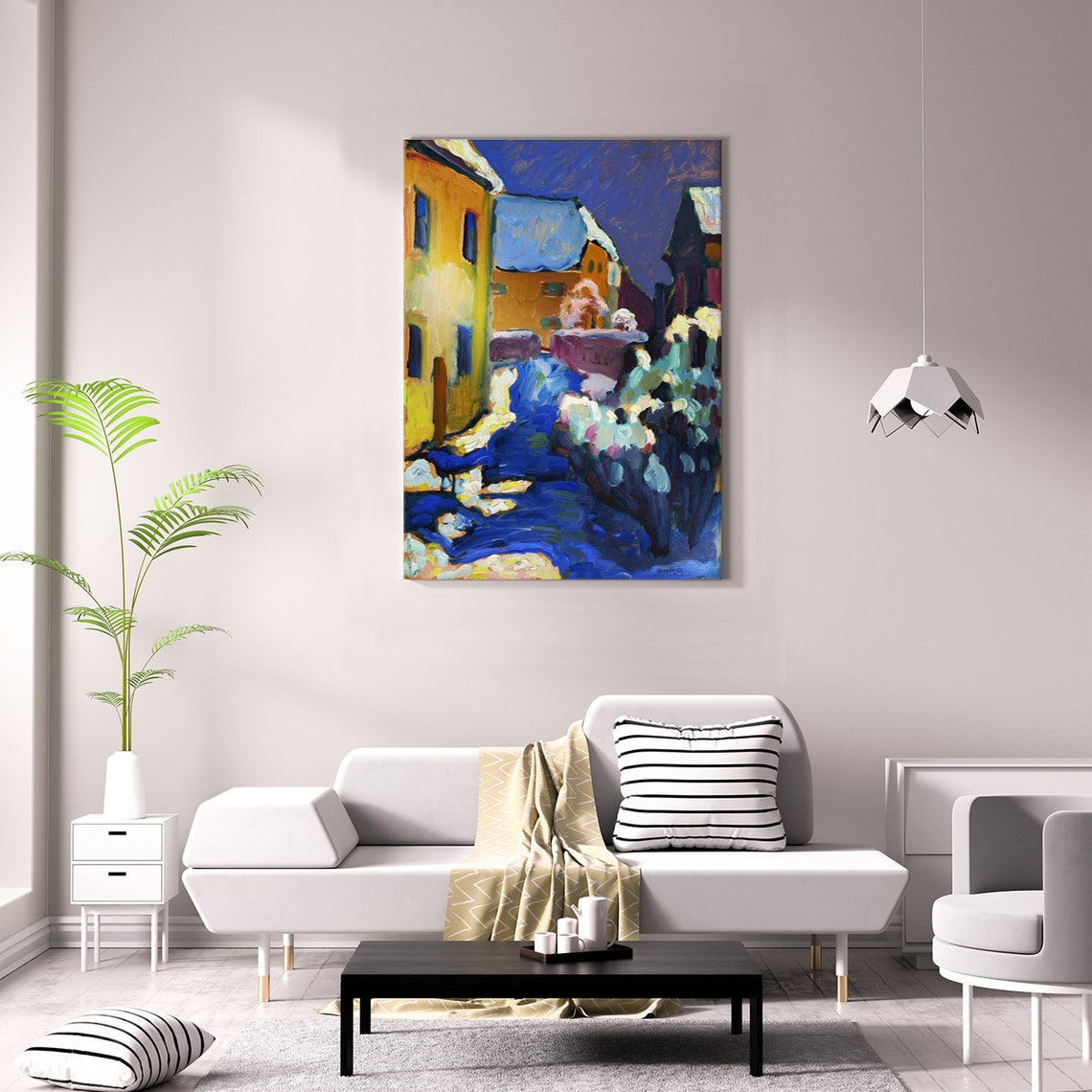 Wassily Kandinsky Cemetery And Vicarage In Kochel 1909 Classic Design Abstract Decor Reproduction Print Wall Art Picture - Image 2