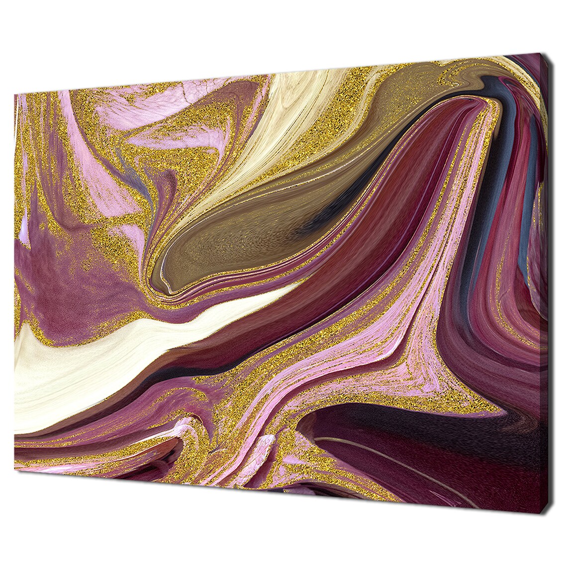 Autumn Theme Maroon And Gold Art Print, Modern Design