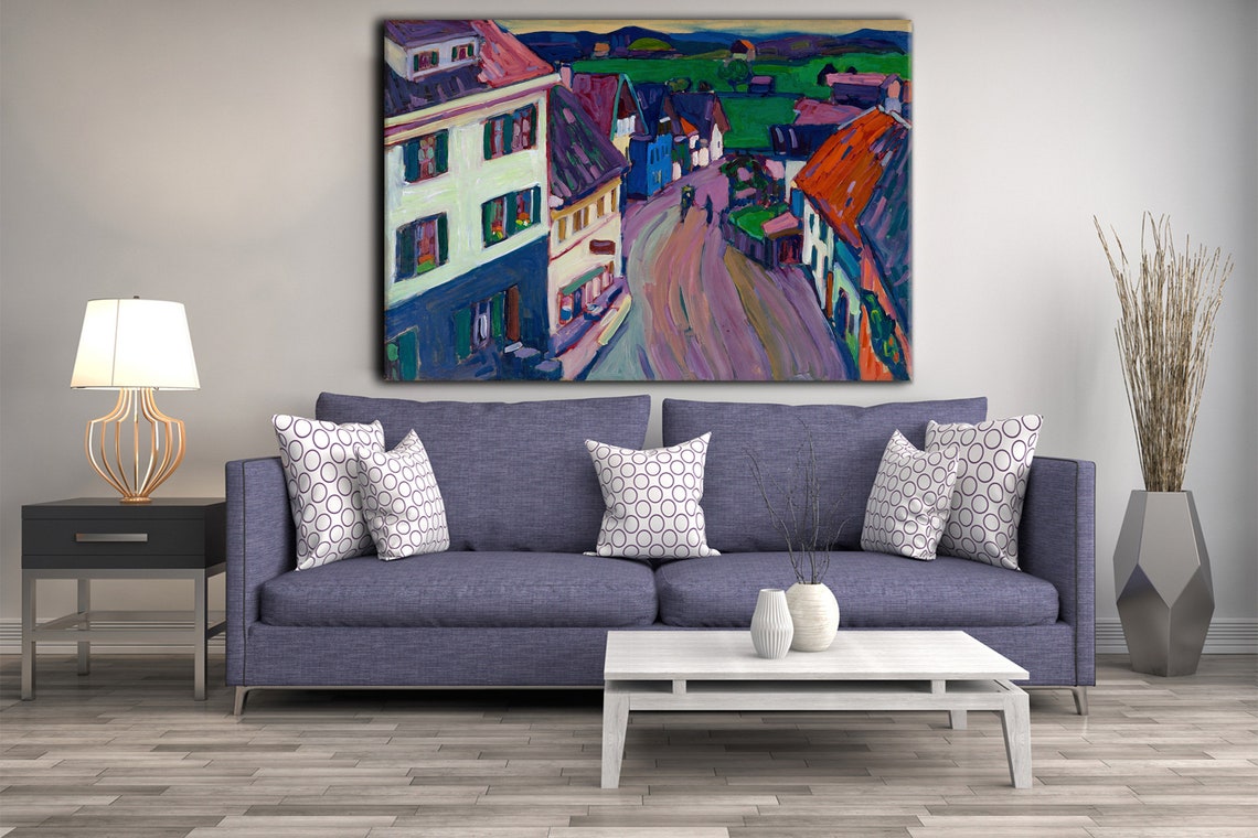 Wassily Kandinsky Murnau View From The Window Of The Griesbru 1908 Classic Design Abstract Decor Reproduction Print Wall Art - Image 2