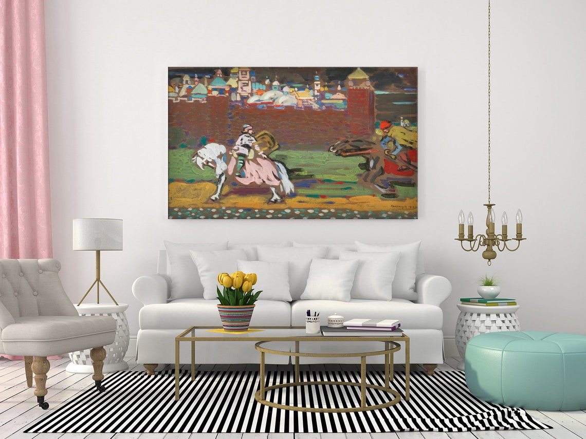 Wassily Kandinsky Crusaders 1903 Classic Design Abstract Decor Reproduction Print Wall Art Picture - Image 2