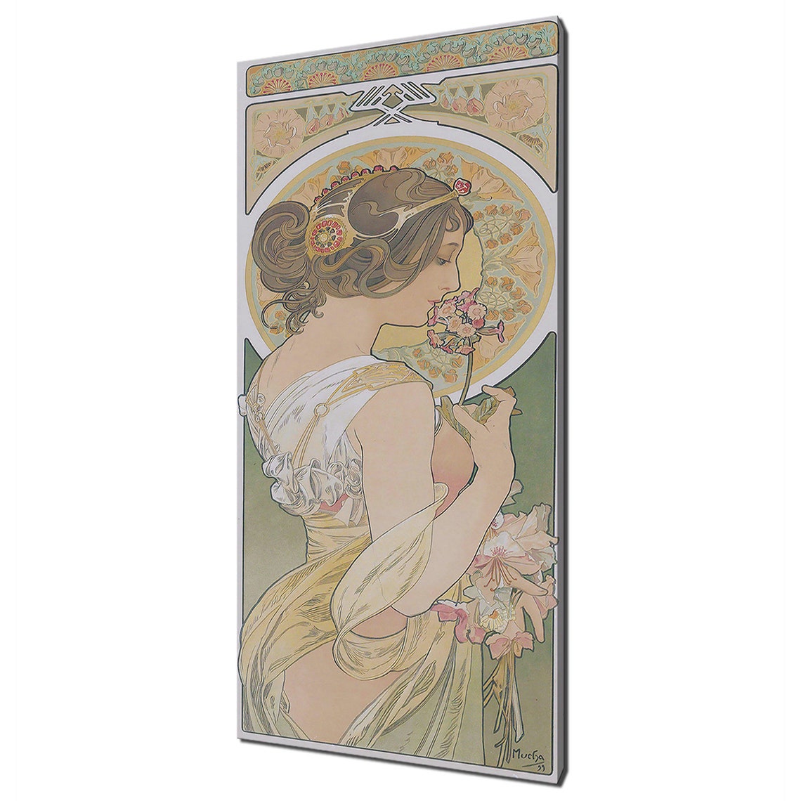 Alphonse Mucha Primrose Feather 1899 Art Nouveau Two Panel Poster - Image 2