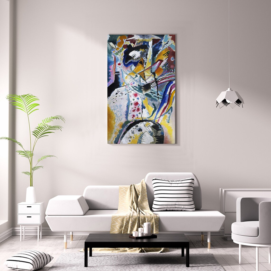 Wassily Kandinsky Dynamic Colorful Abstract Watercolor 1914 Wall Art Print - Image 2