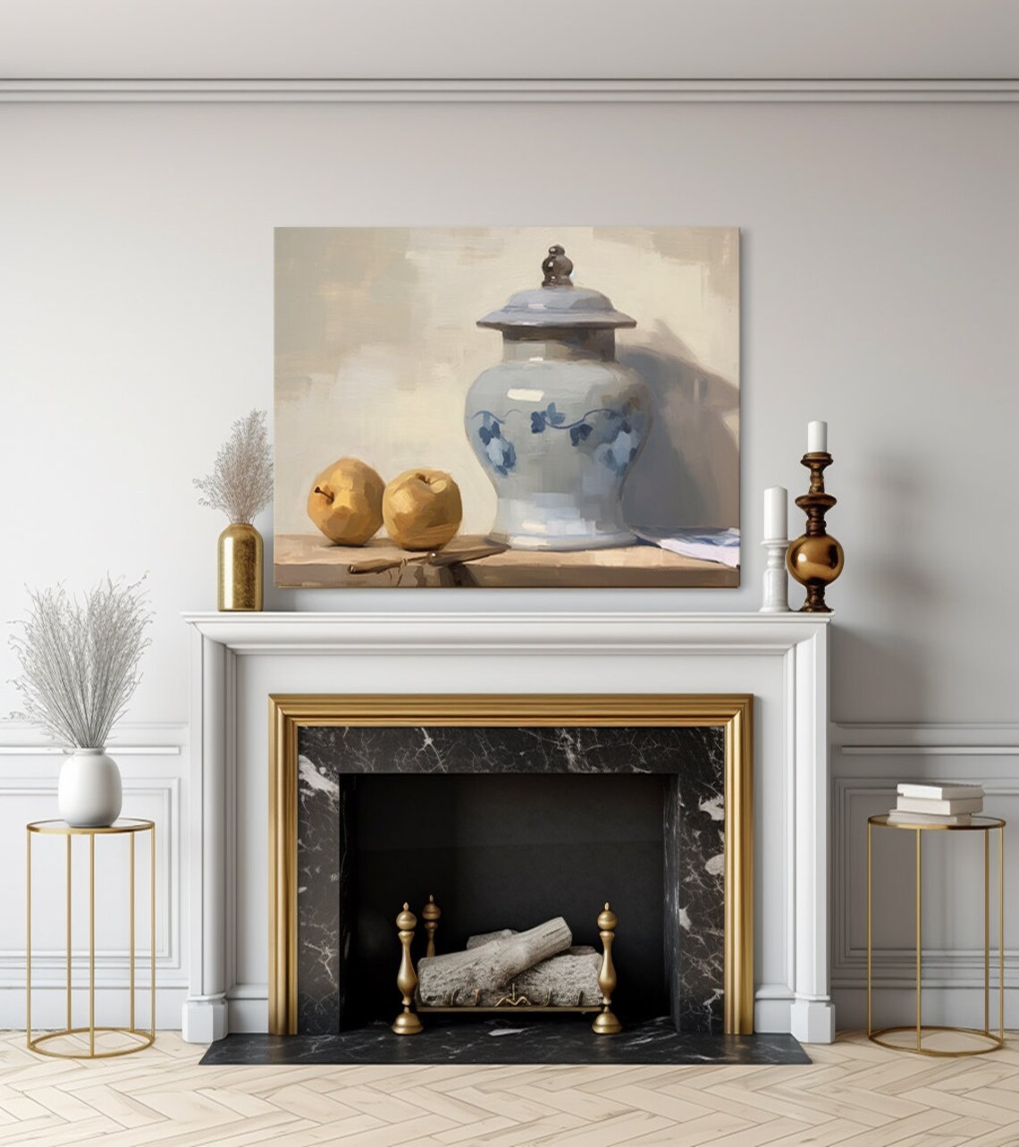 Vintage Apples Still Life Art Print, Neutral Farmhouse - Image 3