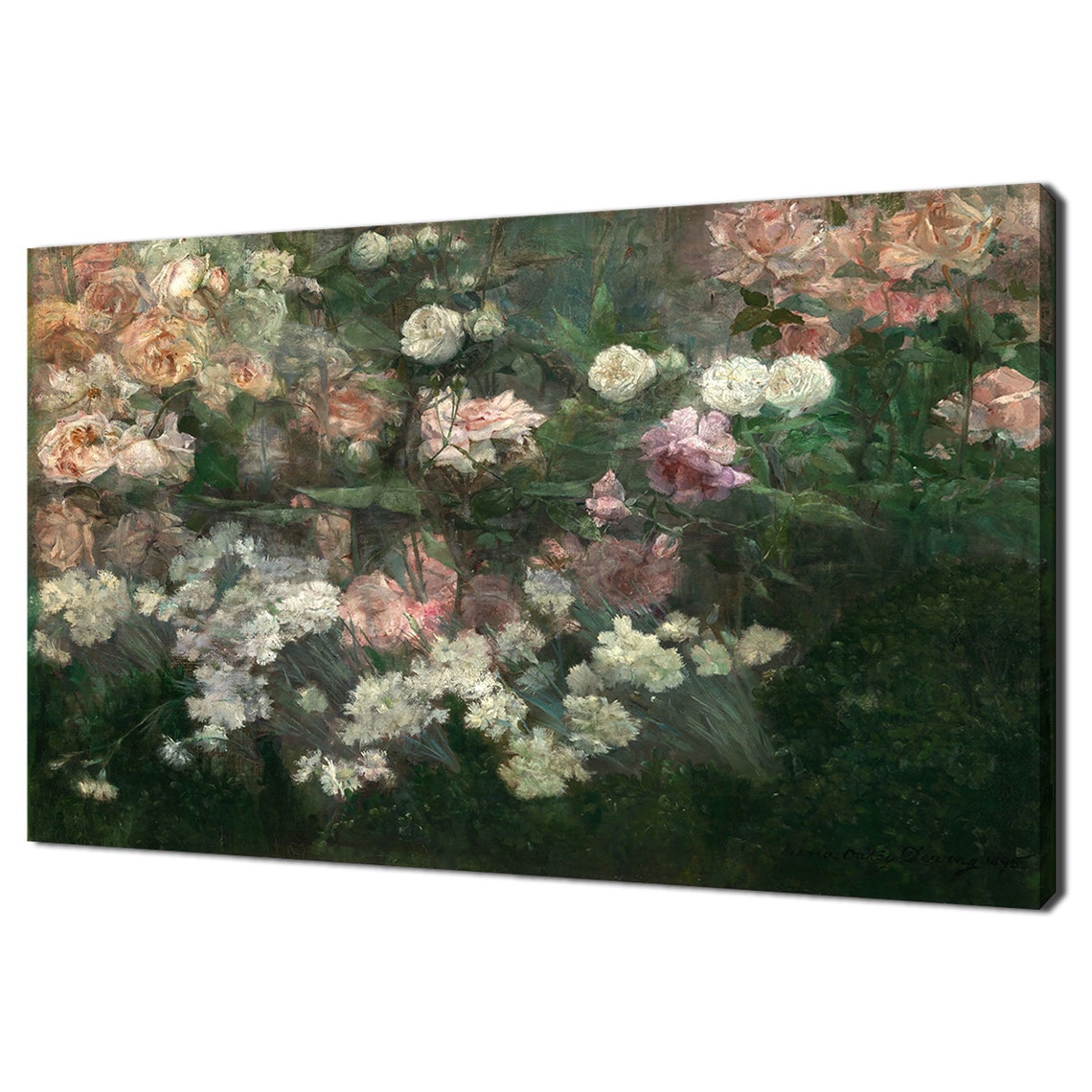 Maria Oakey Dewing Garden in May 1895 Blooming Roses Art Print