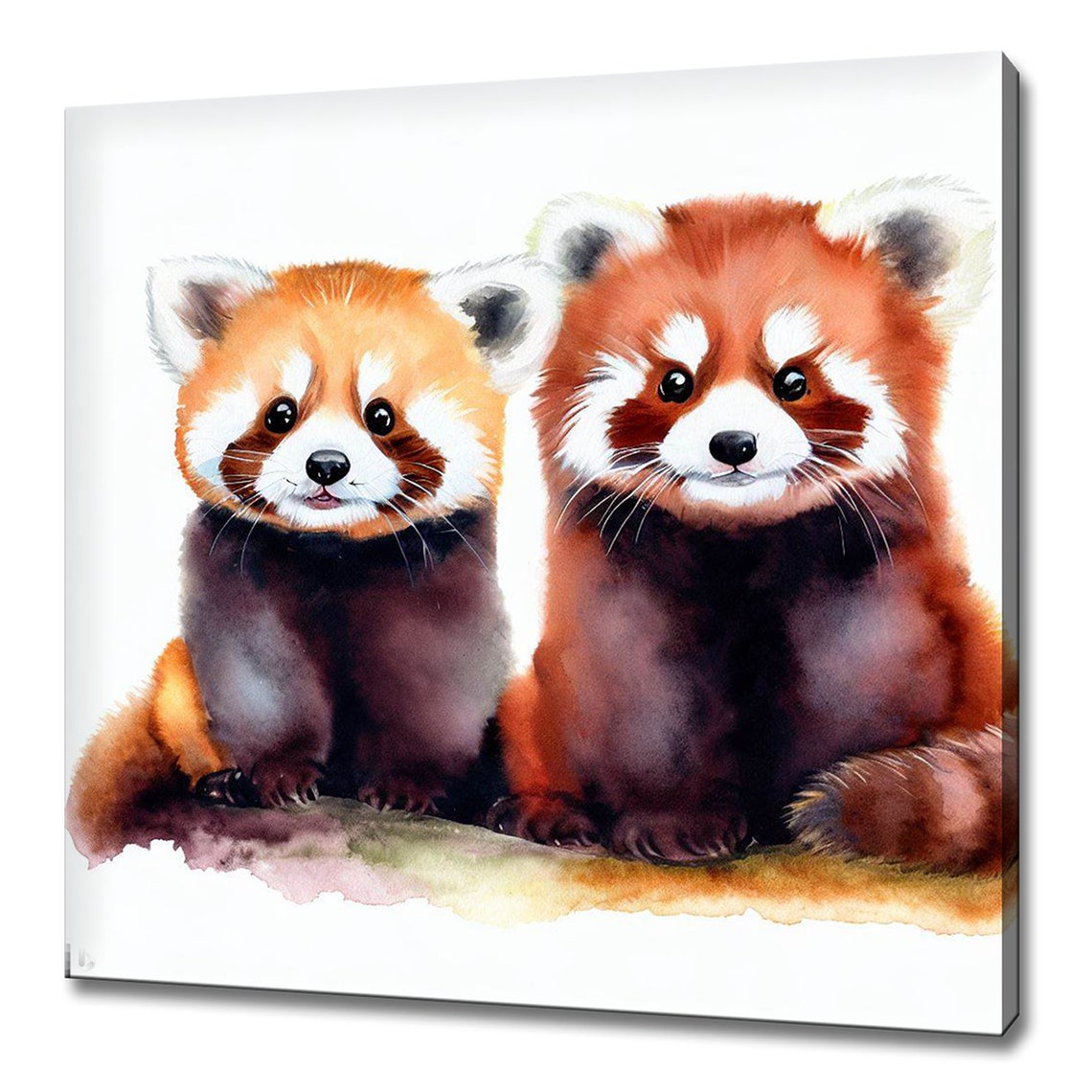 Cute Baby Red Fox Kit Watercolor White Background Nursery Wall Art - Image 3