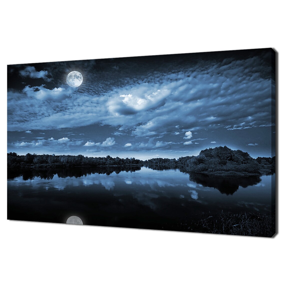 Full Moon Moonlight Over The Lake, Modern Design