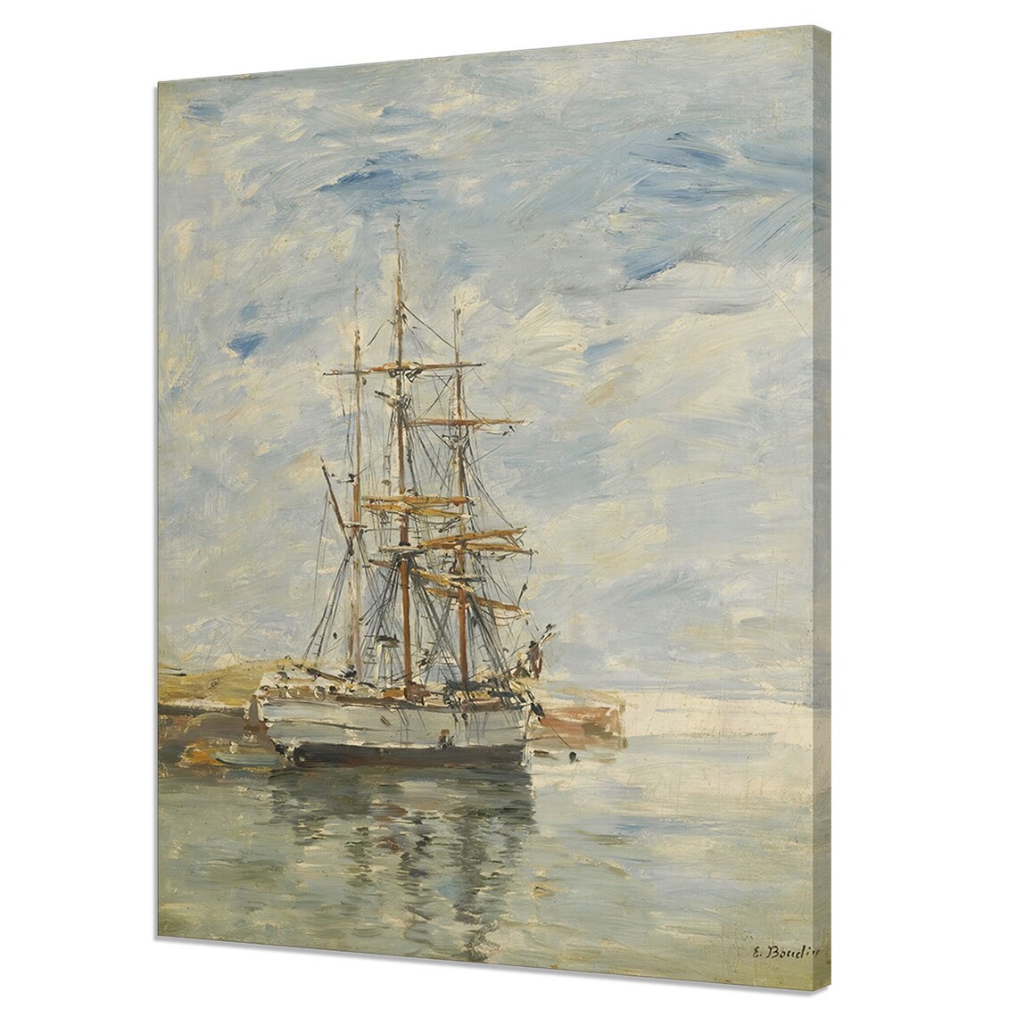 Eugene Boudin Tall Ship At Anchor Harbor Marine Oil Painting Poster
