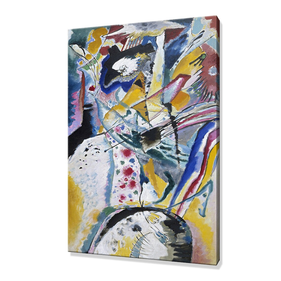 Wassily Kandinsky Dynamic Colorful Abstract Watercolor 1914 Wall Art Print