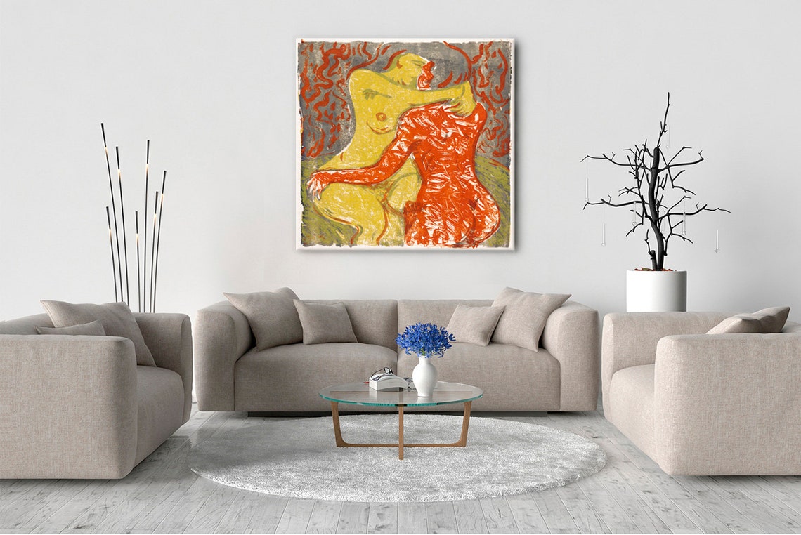 Ernst Ludwig Kirchner Expressionist Lovers Embrace Art Print - Image 2