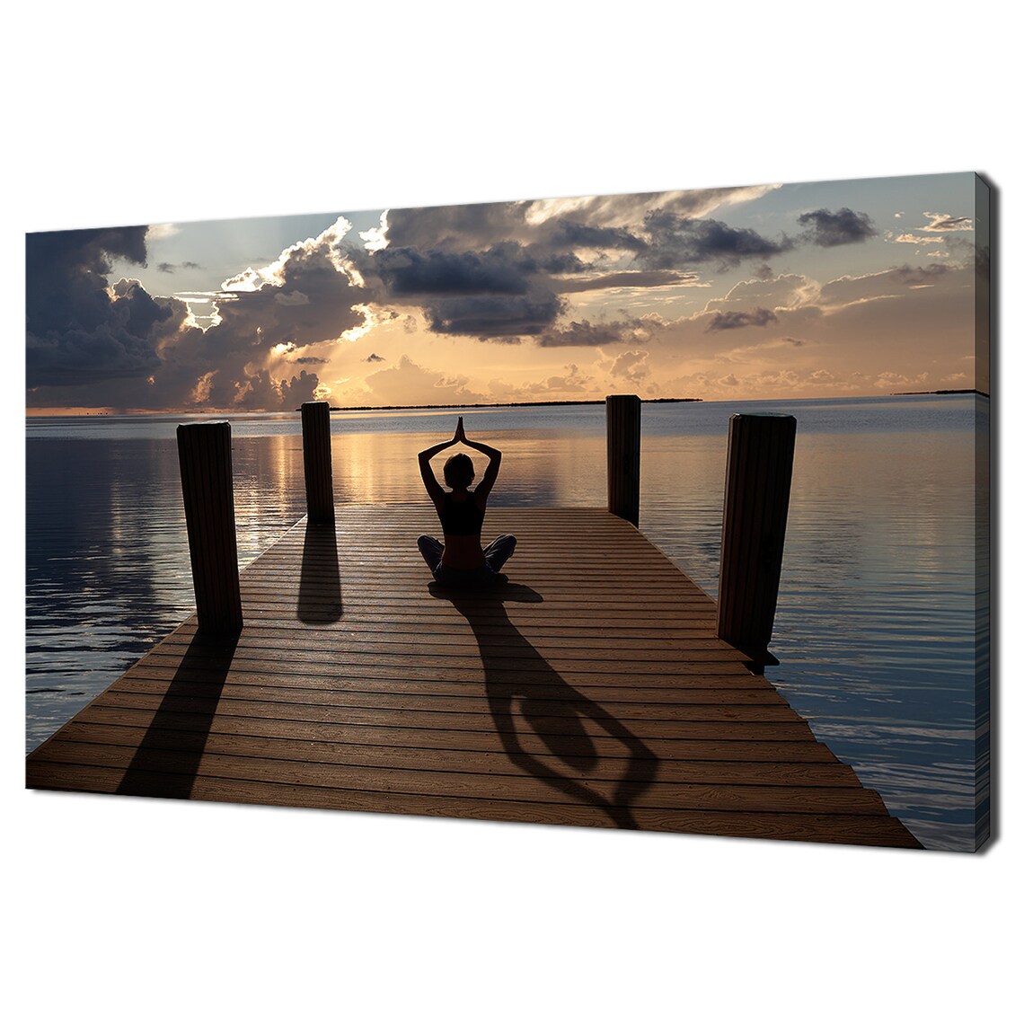 Yoga Calm Lake Sunset, Modern Design Wall Art Print