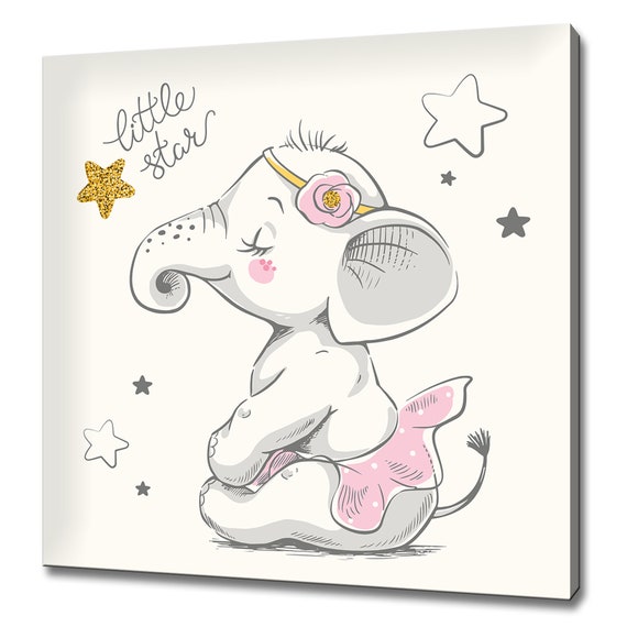 Cute Elephant Ballerina Kids Room Modern Art Print