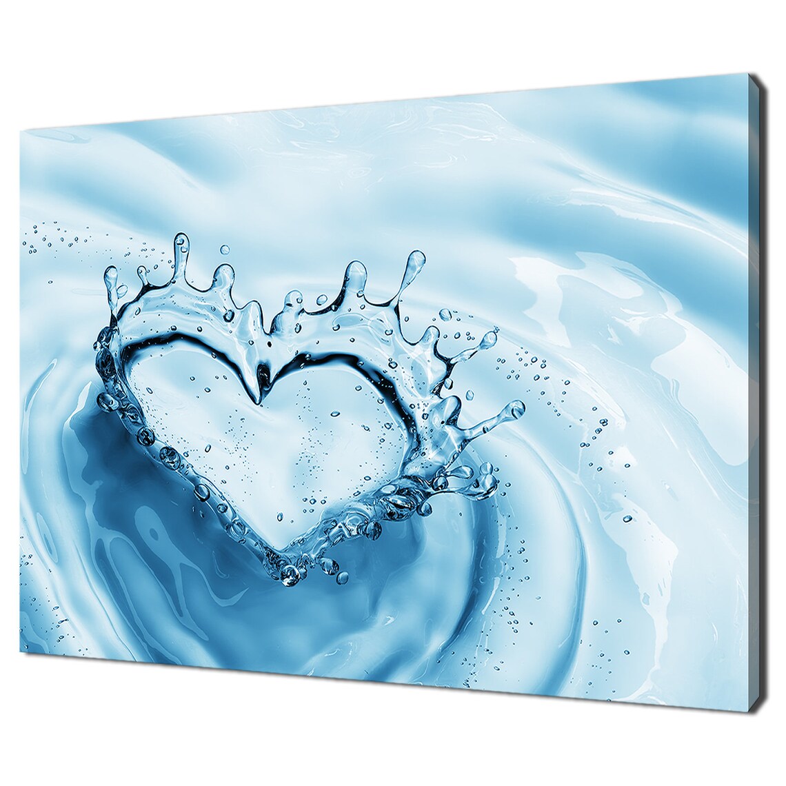 Blue Heart Water Splash Abstract Modern Art Print