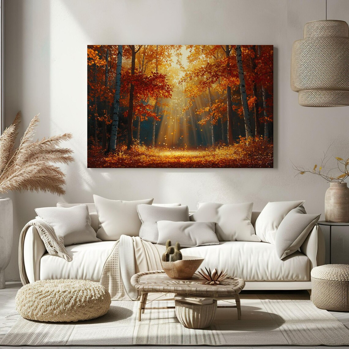 Magical Autumn Forest, Vintage Countryside Farmhouse Art Print - Image 2