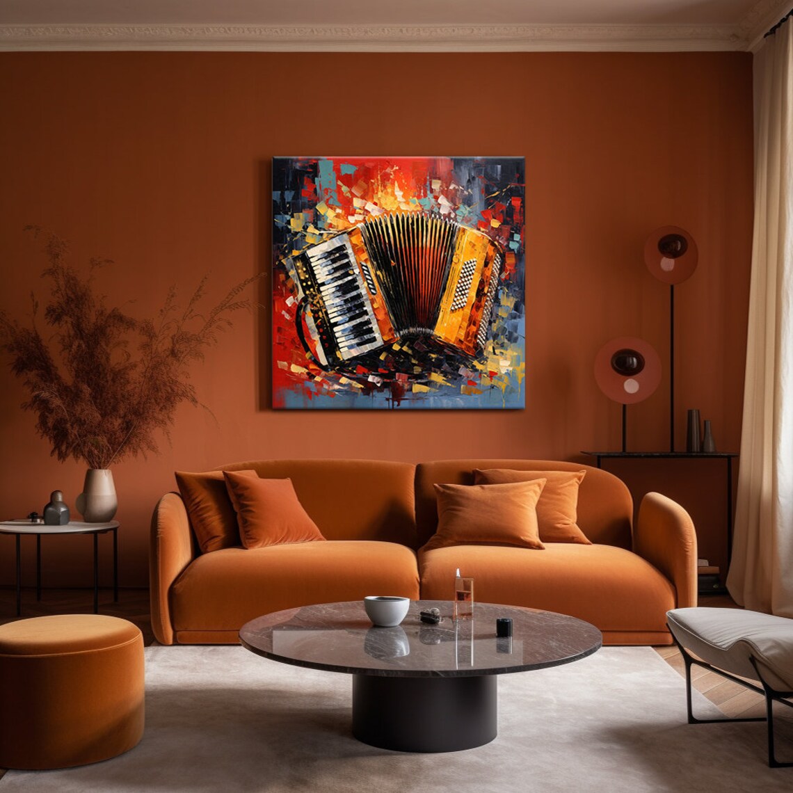 Accordion Music, Colorful Painting Style Art Print - Image 4