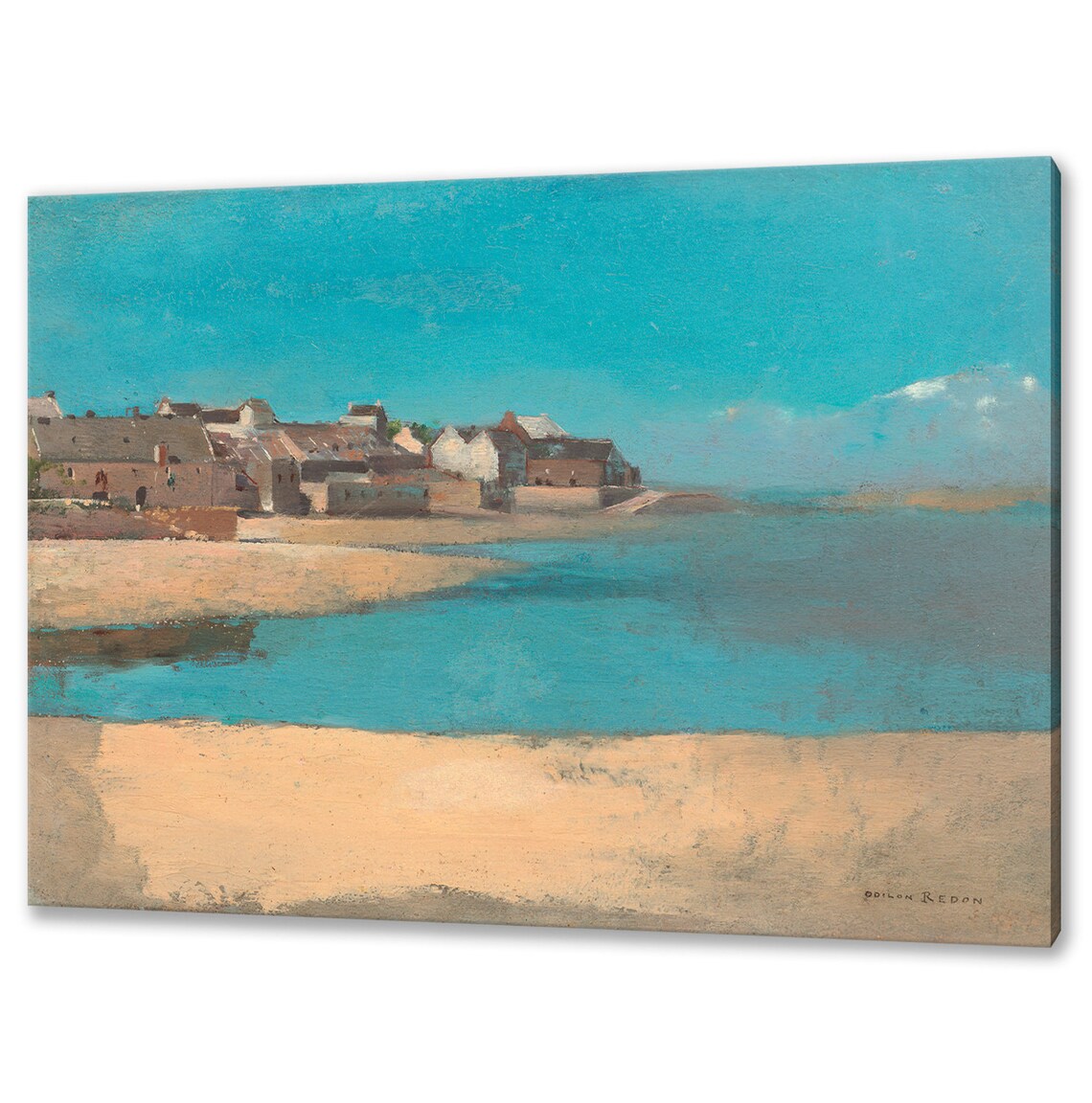 Odilon Redon Village By The Sea Brittany 1880 Coastal Town Art Print