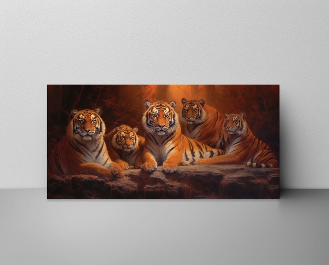 Tigers Family Print Wild Cats Inspired Art Enchanting Animals Wall Art Wildlife Home Decor Majestic Animals Picture Print - Image 4